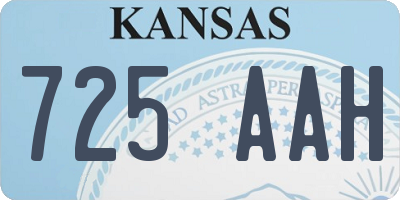 KS license plate 725AAH