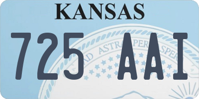 KS license plate 725AAI