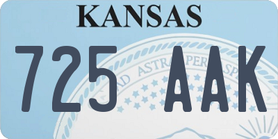 KS license plate 725AAK