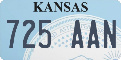 KS license plate 725AAN