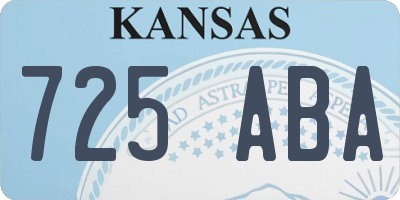 KS license plate 725ABA