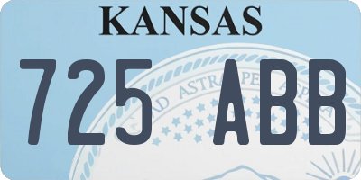 KS license plate 725ABB