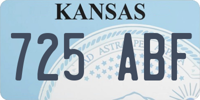 KS license plate 725ABF