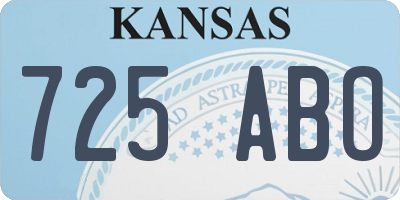 KS license plate 725ABO