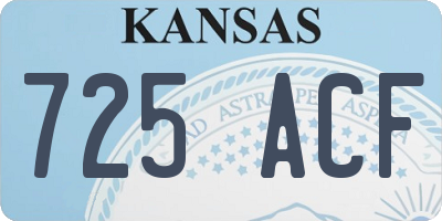 KS license plate 725ACF