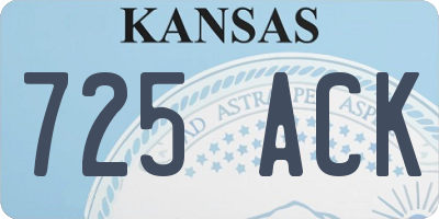 KS license plate 725ACK