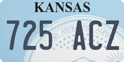 KS license plate 725ACZ