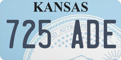 KS license plate 725ADE
