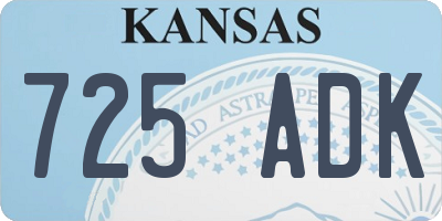 KS license plate 725ADK