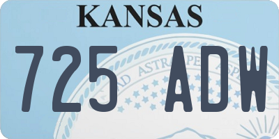 KS license plate 725ADW