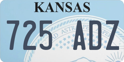KS license plate 725ADZ