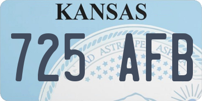KS license plate 725AFB
