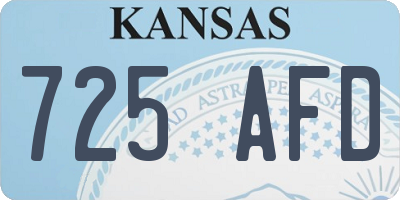 KS license plate 725AFD