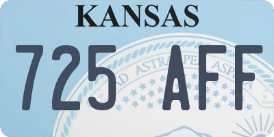 KS license plate 725AFF