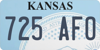 KS license plate 725AFO