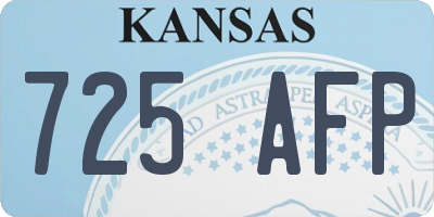 KS license plate 725AFP