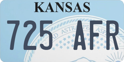 KS license plate 725AFR
