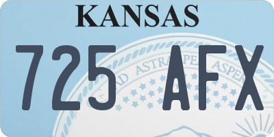 KS license plate 725AFX