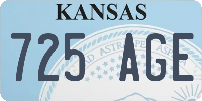 KS license plate 725AGE