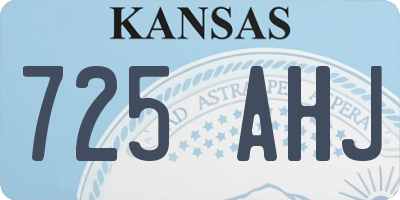 KS license plate 725AHJ