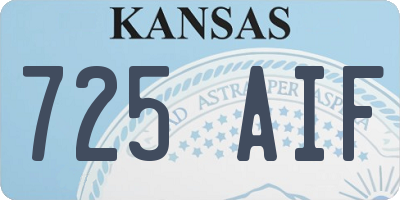 KS license plate 725AIF
