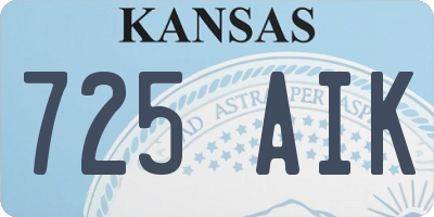 KS license plate 725AIK