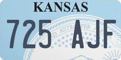 KS license plate 725AJF