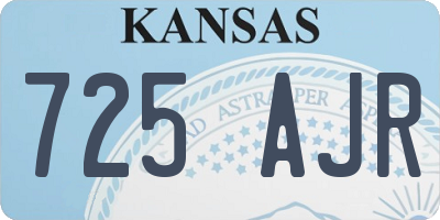 KS license plate 725AJR