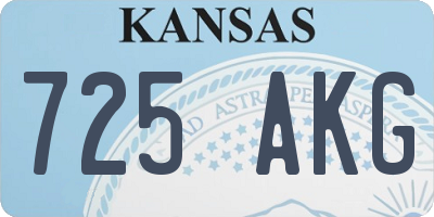 KS license plate 725AKG
