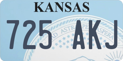 KS license plate 725AKJ