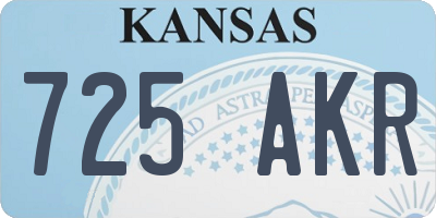 KS license plate 725AKR