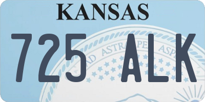 KS license plate 725ALK