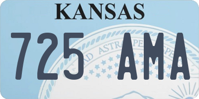 KS license plate 725AMA