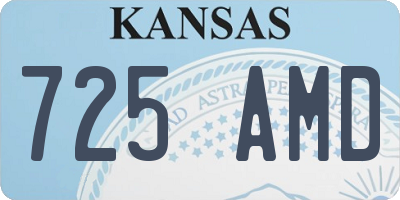 KS license plate 725AMD