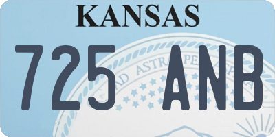 KS license plate 725ANB