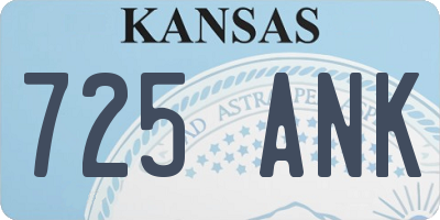 KS license plate 725ANK