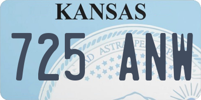KS license plate 725ANW