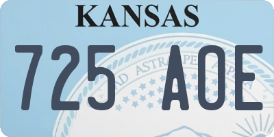 KS license plate 725AOE