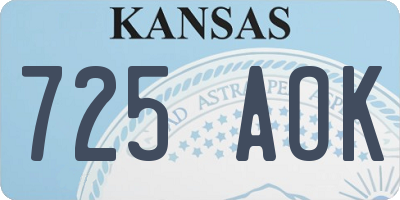KS license plate 725AOK