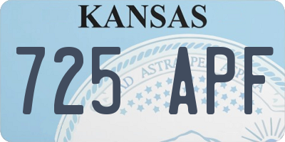 KS license plate 725APF