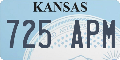 KS license plate 725APM