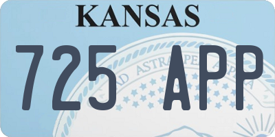 KS license plate 725APP