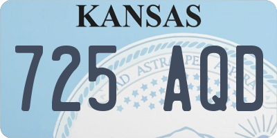 KS license plate 725AQD