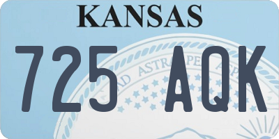 KS license plate 725AQK