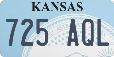 KS license plate 725AQL