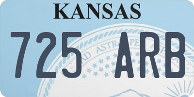 KS license plate 725ARB