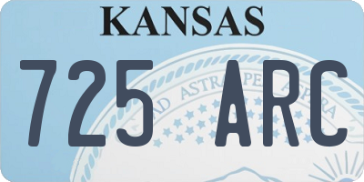 KS license plate 725ARC