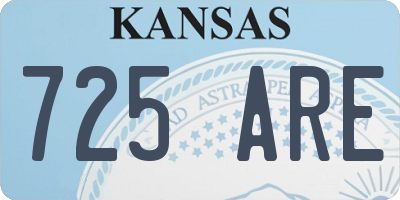 KS license plate 725ARE