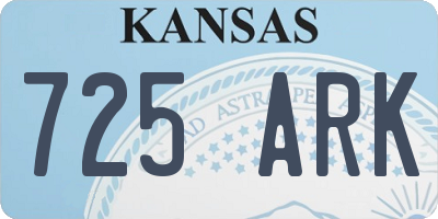 KS license plate 725ARK