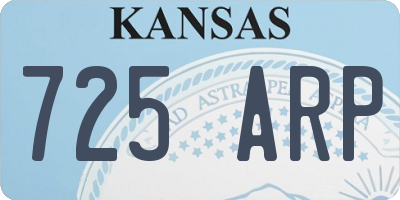 KS license plate 725ARP